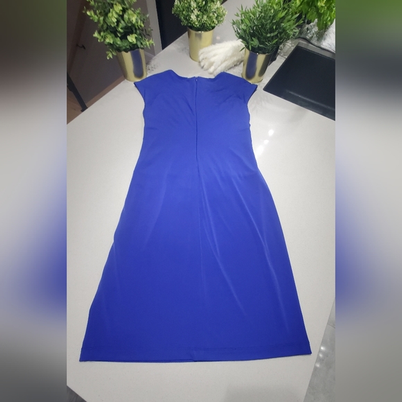 NWOT CONNECTED APPAREL Splendide robe chic svec drapage avantageux - Picture 6 of 7